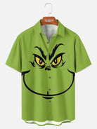 Tall Men's Iconic Big Grinch Face Short Sleeve Shirt ElevenOasis