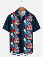 Men's Patriotic Tropical Floral Short Sleeve Shirt Eleven Oasis