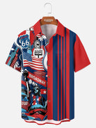 Men's American Road Trip Collage Short Sleeve Shirt Eleven Oasis
