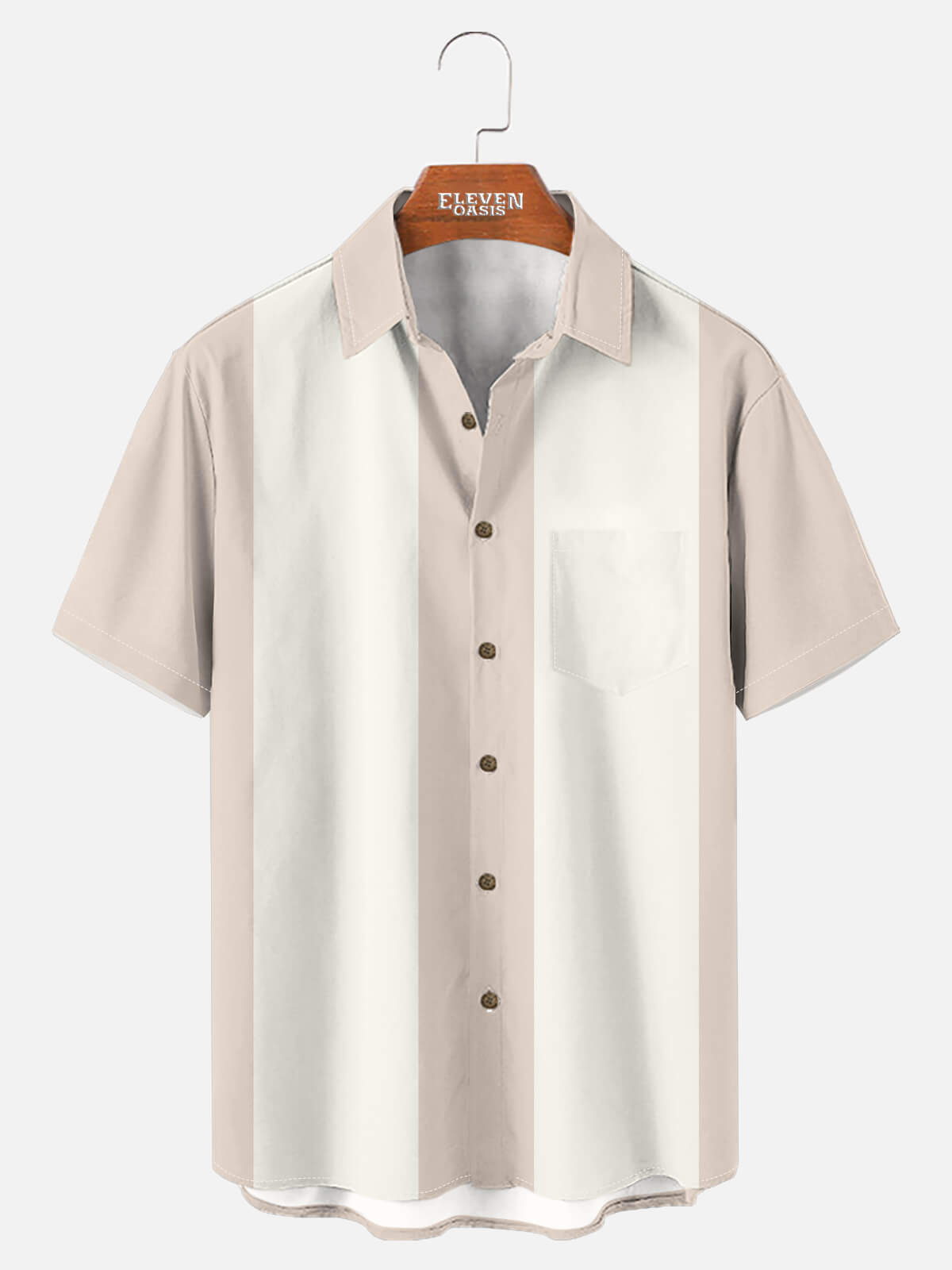 Men's Basic 50s Style Bowling Short Sleeve Shirt Eleven Oasis
