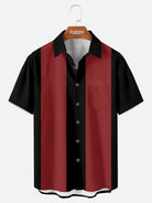 Men's Basic 50s Style Bowling Short Sleeve Shirt ElevenOasis