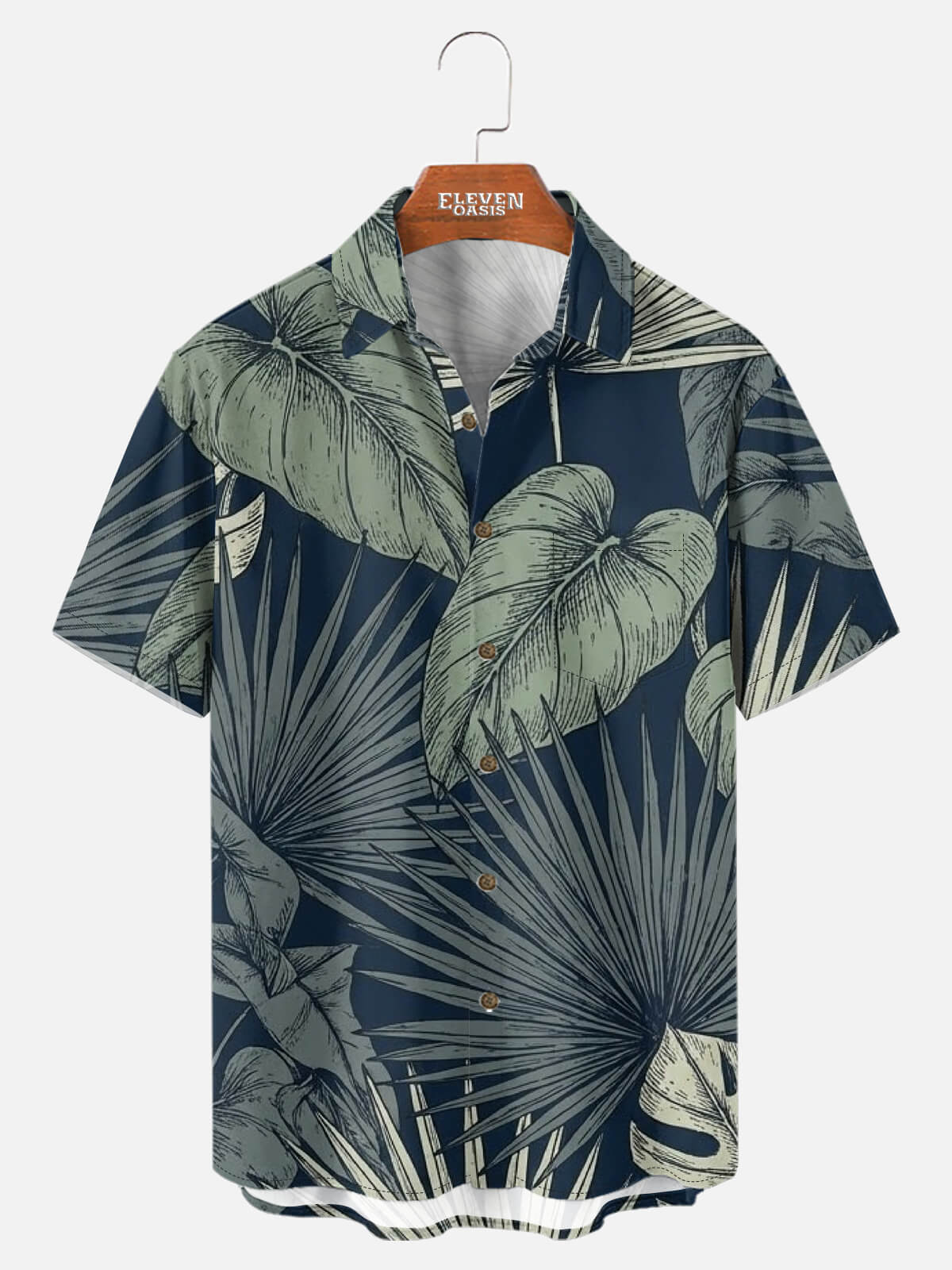 Tall Men's Tropical Palm Short Sleeve Shirt
