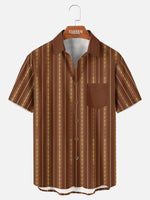 Tall Men's Retro Arrow Stripe Short Sleeve Shirt Eleven Oasis