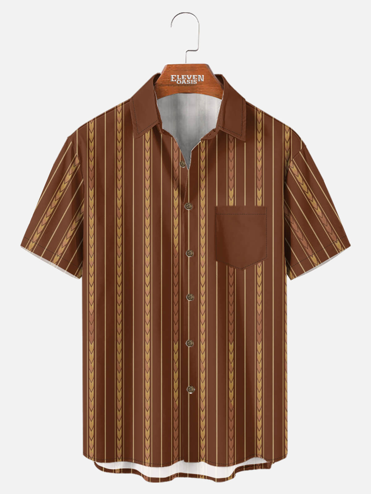 Tall Men's Retro Arrow Stripe Short Sleeve Shirt Eleven Oasis