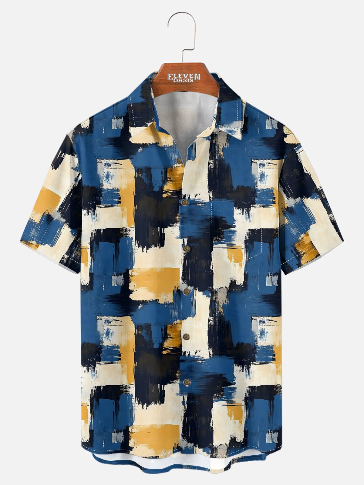 Men's Gallery Brushstroke Short Sleeve Shirt Eleven Oasis