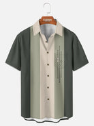 Men's Color-block Striped Casual Breathable Bowling Short Sleeve Shirt ElevenOasis