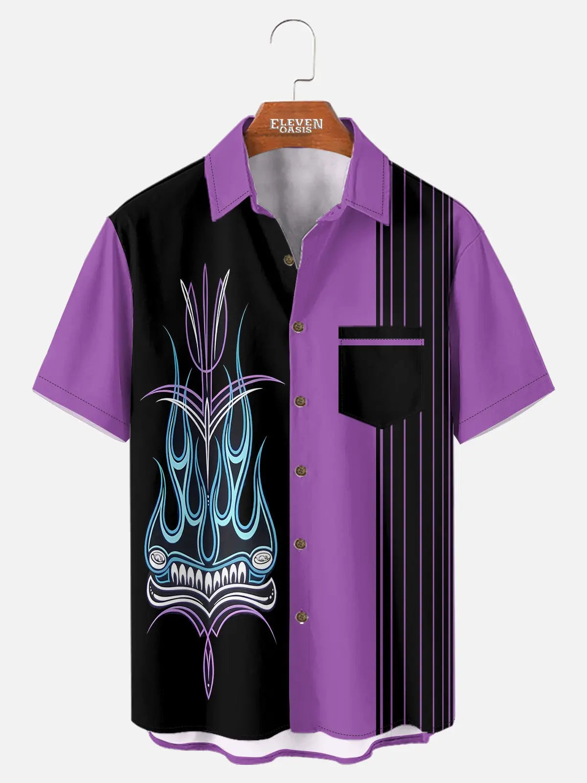 Men's Automotive Stripe Short Sleeve Shirt ElevenOasis