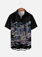 Tall Men's Crouching Tiger Forest Short Sleeve Shirt Eleven Oasis