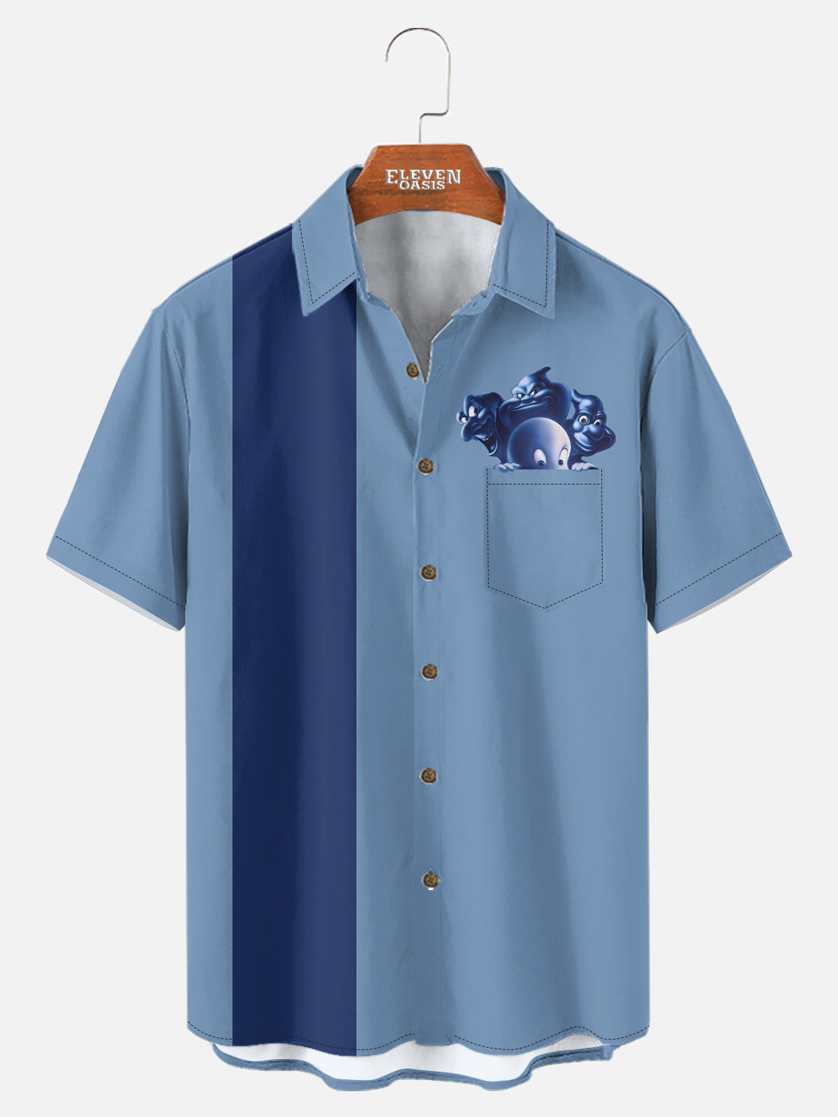 Men's Casper the Friendly Ghost Halloween Short Sleeve Shirt Eleven Oasis