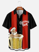 Men's Christmas Santa Beer Mug Soak Holiday Short Sleeve Shirt Eleven Oasis