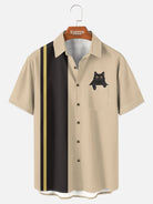 Men's Black Cat in Pocket Graphic Short Sleeve Shirt ElevenOasis
