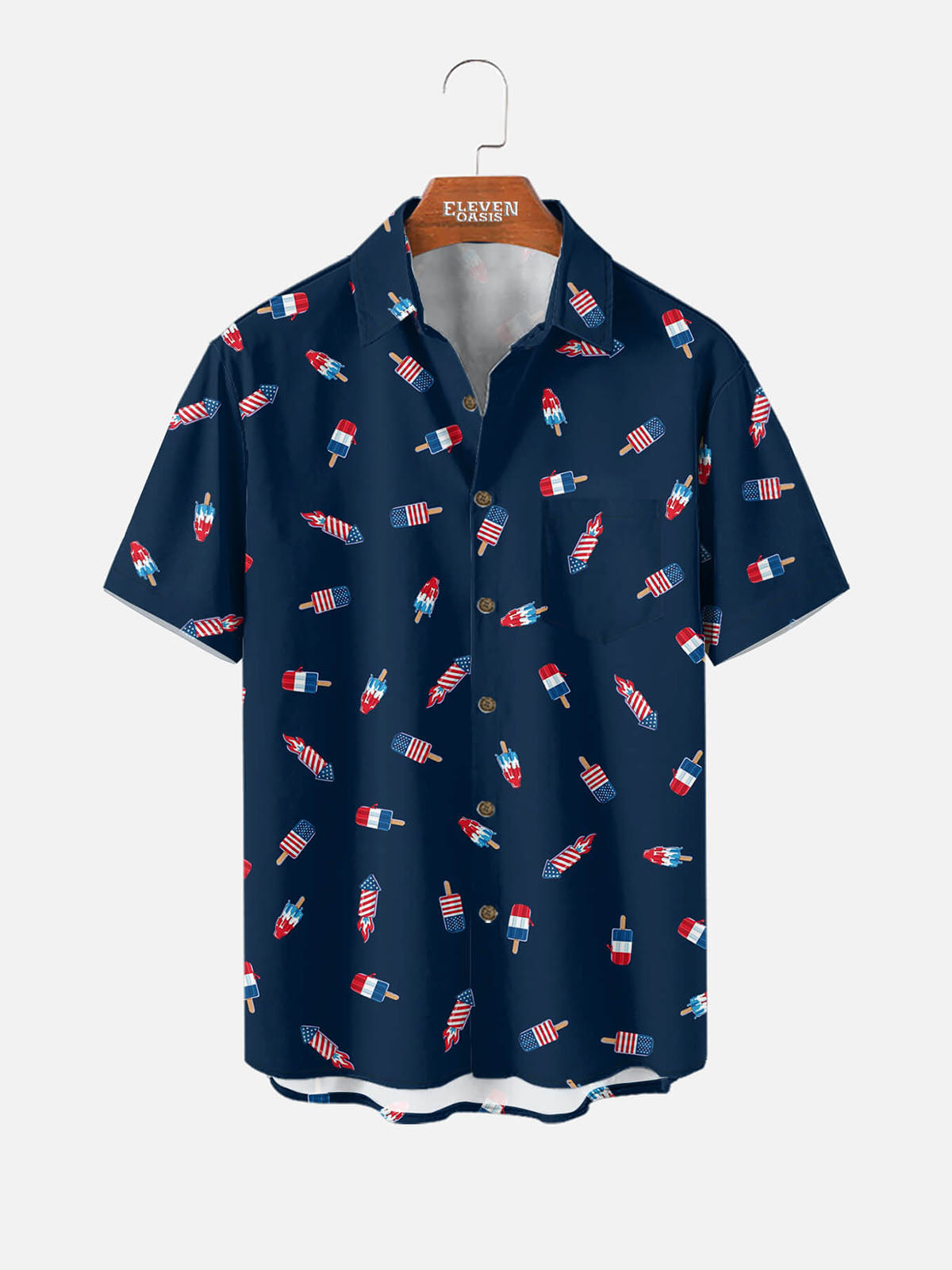 Men's Patriotic Popsicle Short Sleeve Shirt Eleven Oasis