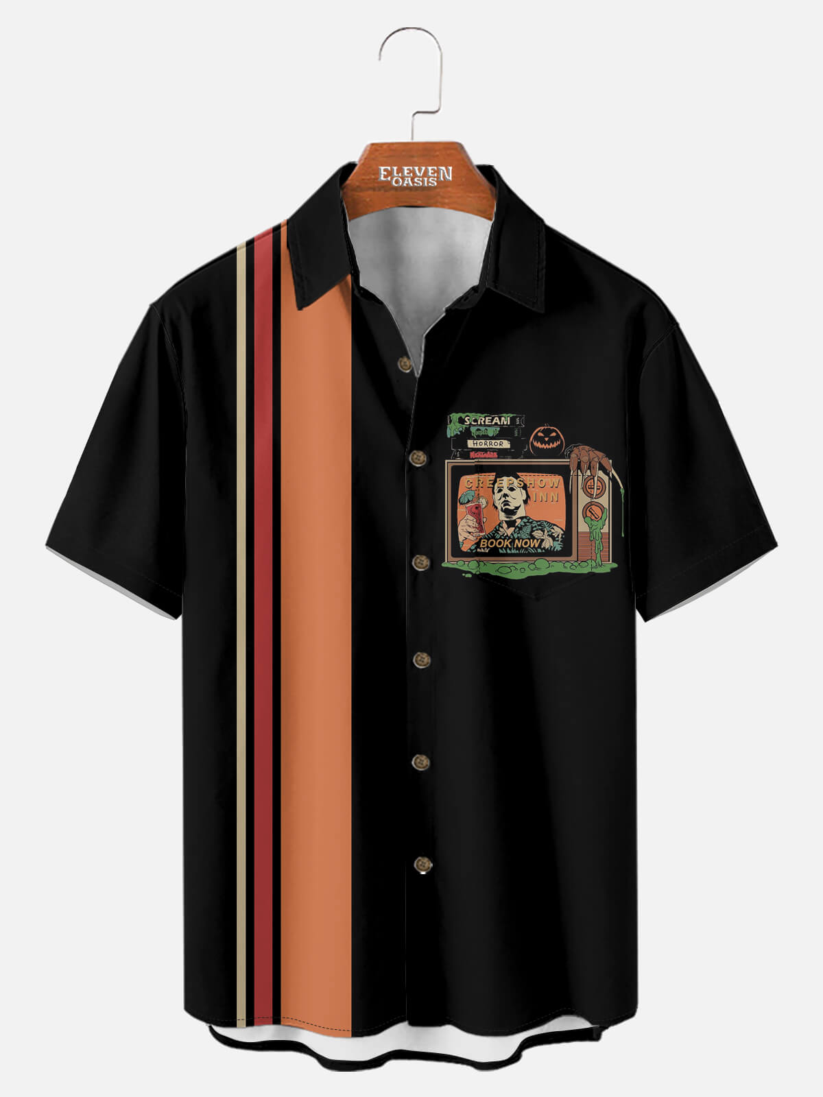 Men's Creepshow Inn Horror Short Sleeve Shirt Eleven Oasis
