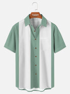 Men's Basic 50s Style Bowling Short Sleeve Shirt ElevenOasis