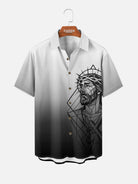Men's Jesus Crown of Thorns Geometric Short Sleeve Shirt Eleven Oasis