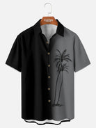 Men's Gradient Palm Tree Hawaiian Short Sleeve Shirt ElevenOasis