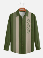 Men's Mid-Century Geometric Long Sleeve Shirt Eleven Oasis