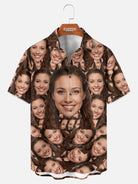 Men's Custom Face Print Short Sleeve Shirt Eleven Oasis