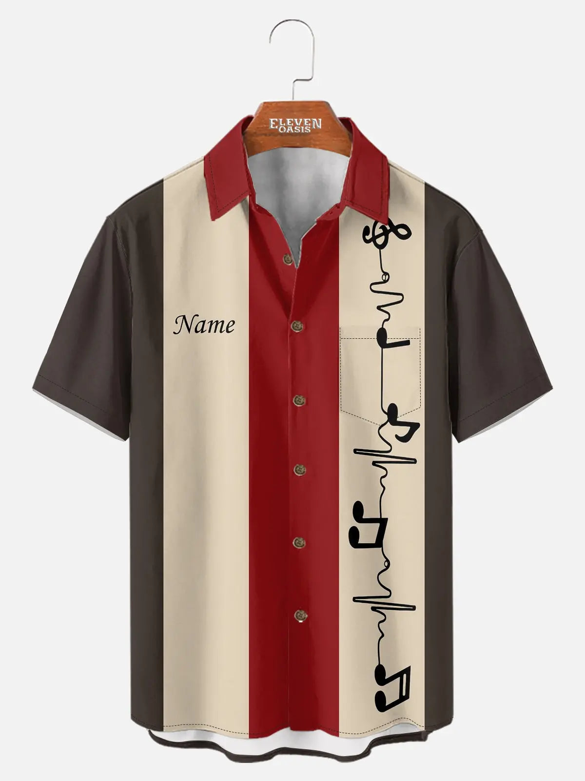 Men's Custom Music Heartbeat Panel Short Sleeve Shirt 