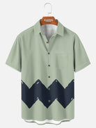 Men's Vintage Cartoon Zigzag Short Sleeve Shirt ElevenOasis