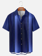 Tall Men's Everyday Purple Gradient Stripes Short Sleeve Shirt ElevenOasis