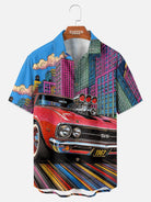 Tall Men's Supercharged Muscle Car City Short Sleeve Shirt Eleven Oasis