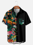 Men's Hawaii Retro Tropical Flora Short Sleeve Shirt ElevenOasis