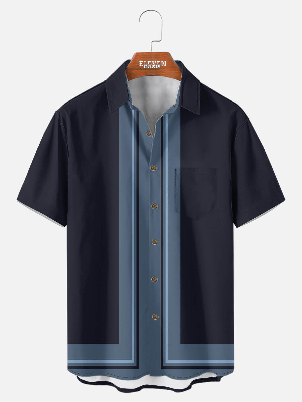 Men¡¯s Checkered Lane Bowling Short Sleeve Shirt Eleven Oasis