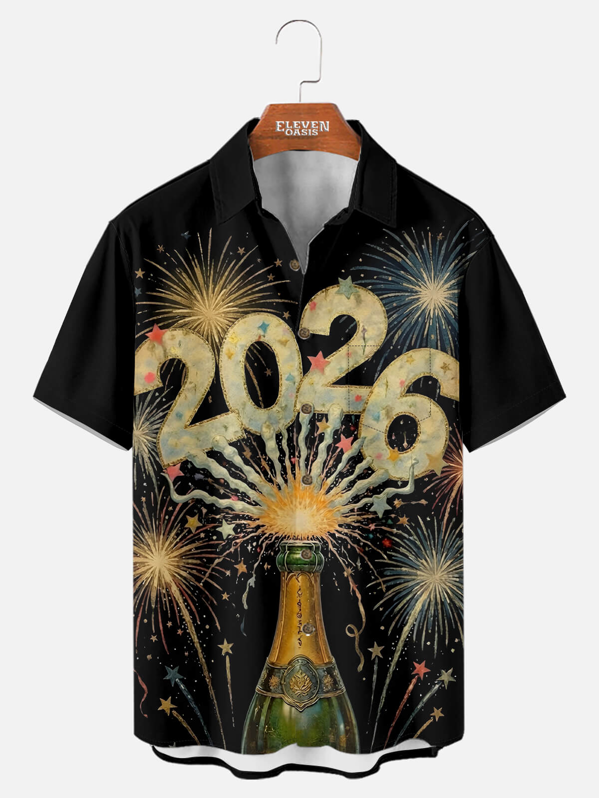 Men's 2026 Fireworks Champagne Pop Short Sleeve Shirt Eleven Oasis