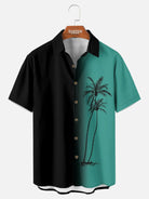 Men's Gradient Palm Tree Hawaiian Short Sleeve Shirt ElevenOasis