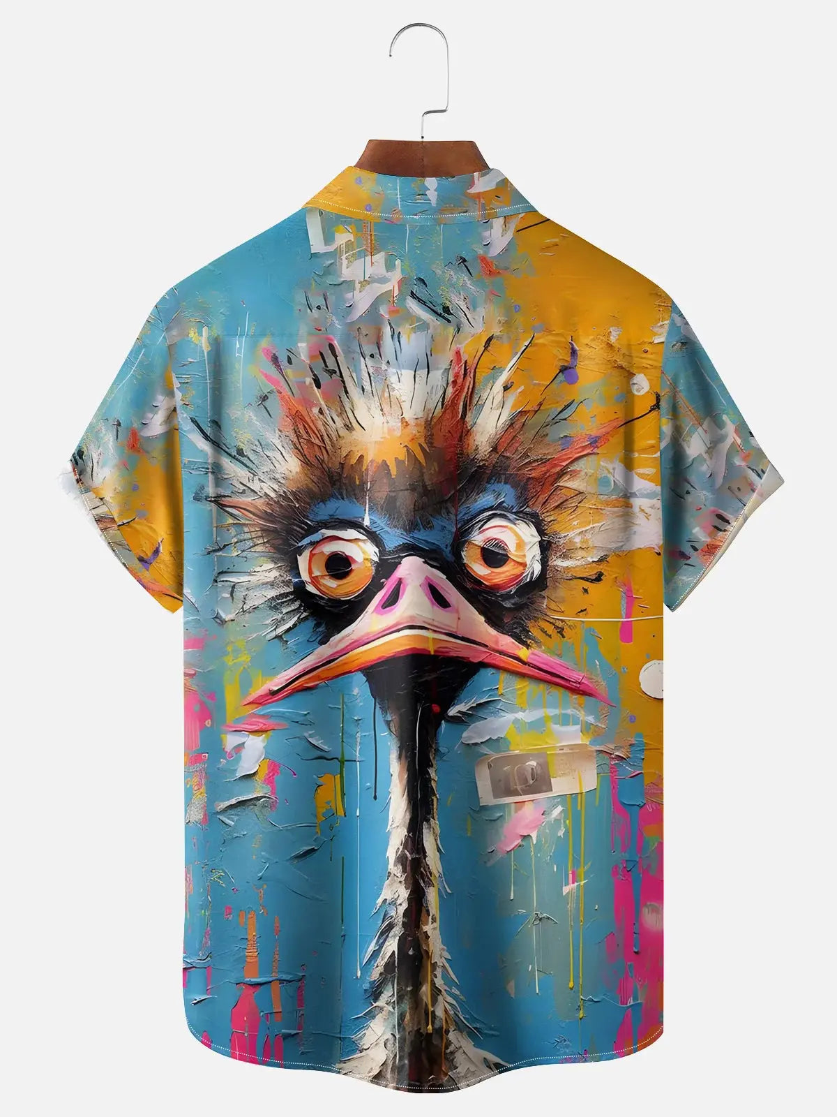 Men's Funny Ostrich Bird Short Sleeve Casual ShirtMens short sleeve shirts Big and tall Mens shirts Short sleeve shirts for men Mens 4xl shirts Casual short sleeve shirts