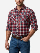 Men's Brushed Plaid Double Pocket Long Sleeve Flannel Shirt Eleven Oasis