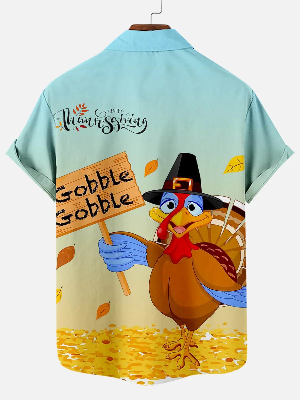Thanksgiving Turkey Illustration Men's Short Sleeve ShirtMens short sleeve shirts Big and tall Mens shirts Short sleeve shirts for men Mens 4xl shirts Casual short sleeve shirts