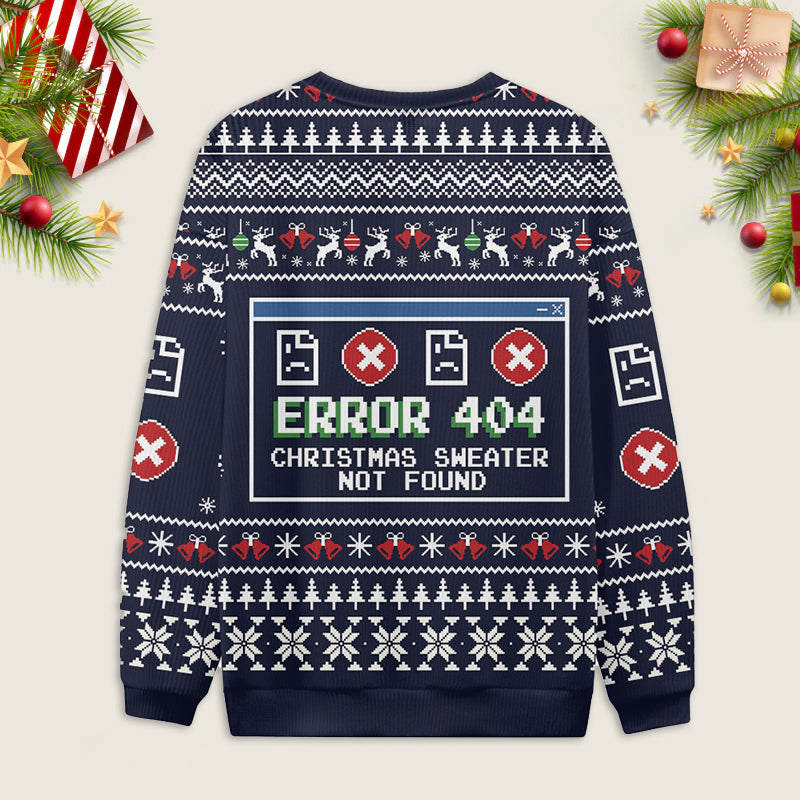 Error 404 Christmas Not Found Ugly Christmas Sweater Eleven Oasis