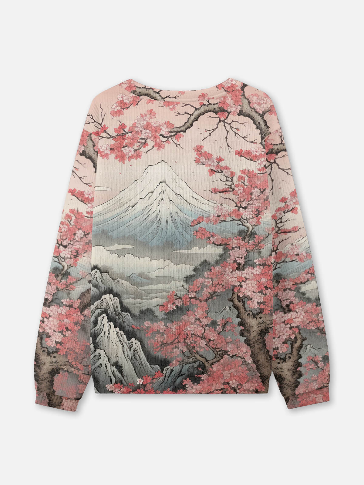 Cherry Blossom Mountain Crew Neck Sweatshirt Eleven Oasis