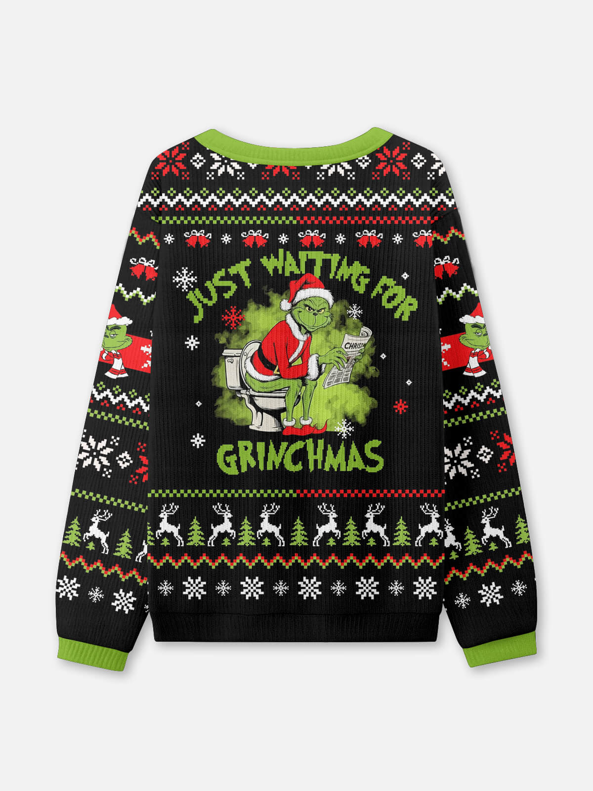 Just Waiting for Grinchmas Ugly Christmas Sweater Eleven Oasis