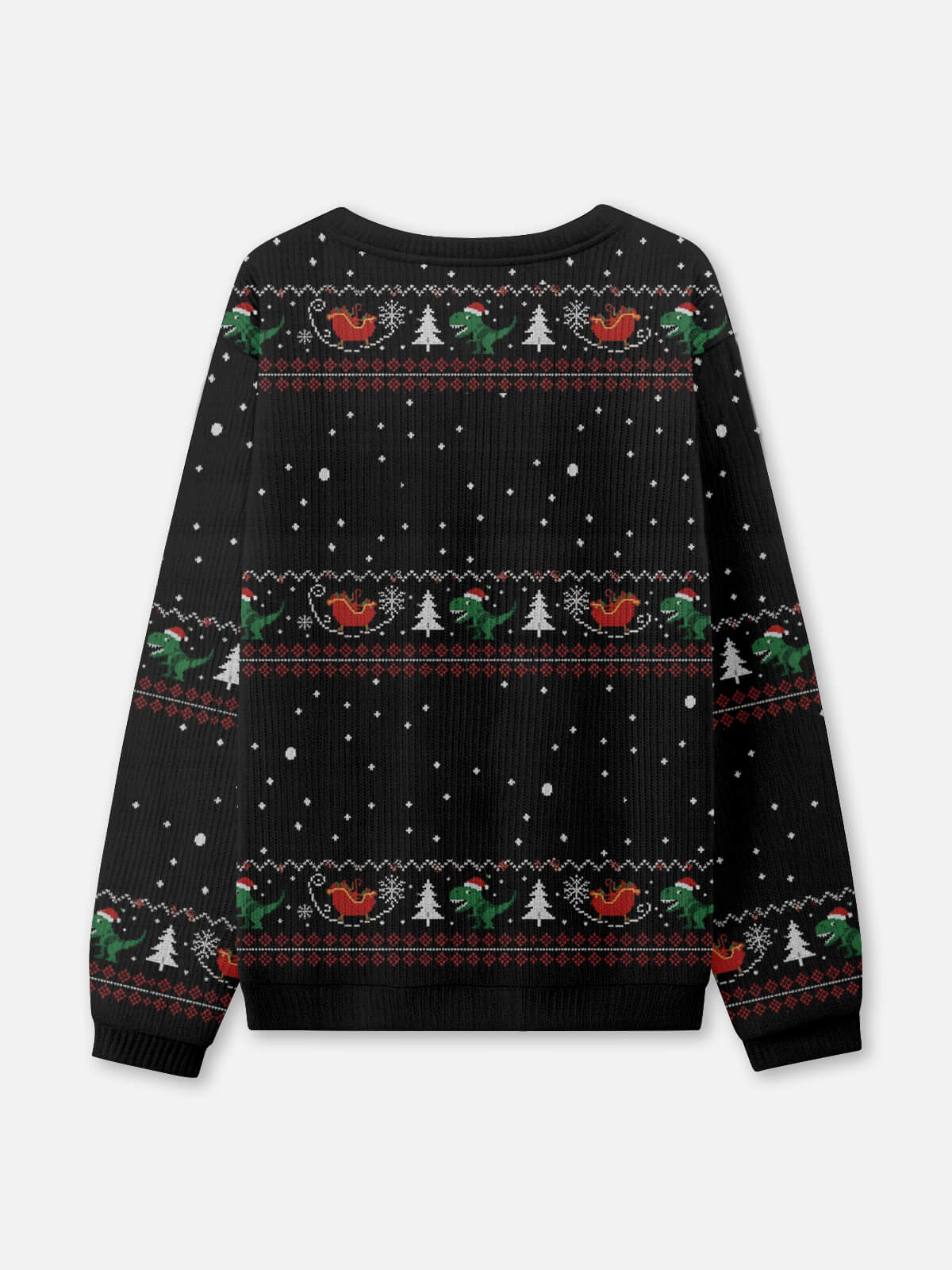 Santa's T-Rex Sleigh Ride Ugly Christmas Sweater Eleven Oasis