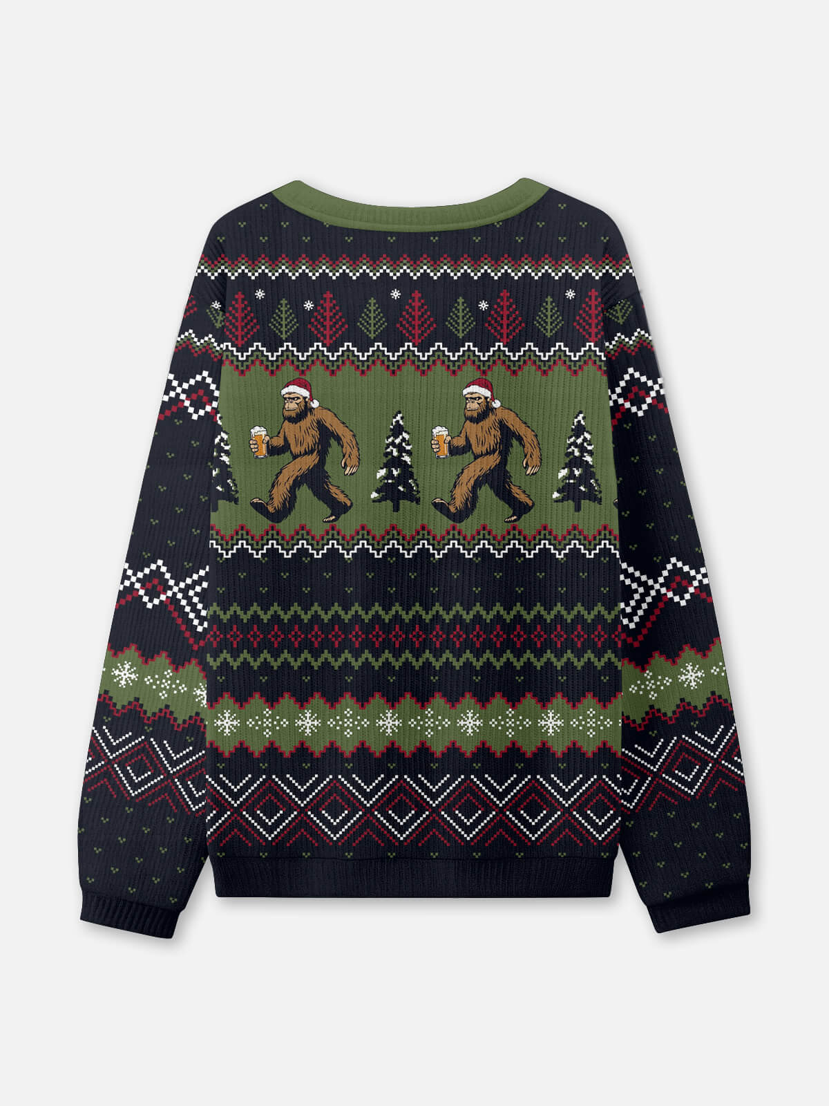 Bigfoot Beer Run Ugly Christmas Sweatshirt ElevenOasis