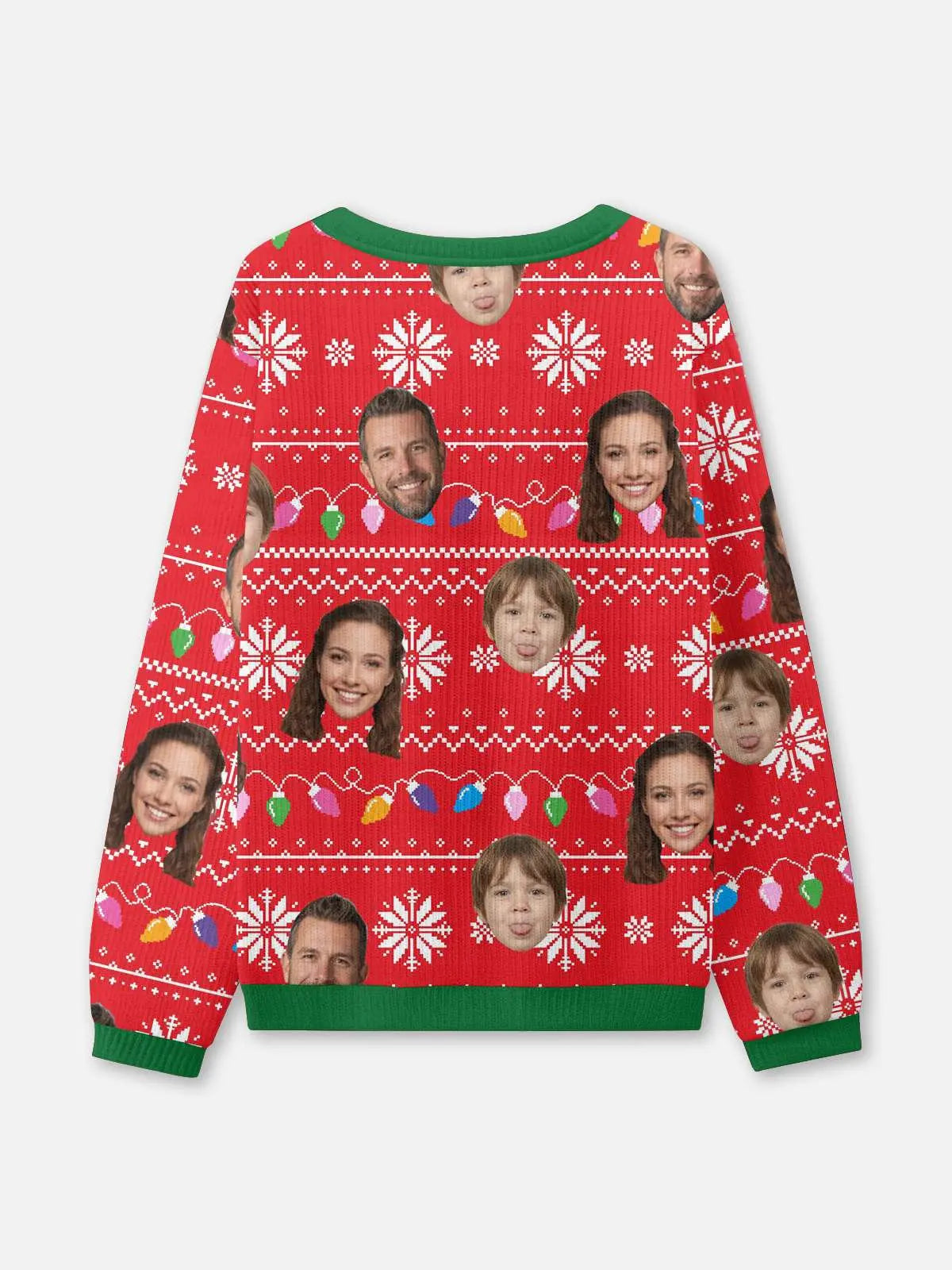 Customizable Face Christmas Lights Ugly Christmas Sweater 