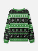 Men's Black & Red Modern Reindeer Ugly Christmas Sweater Eleven Oasis