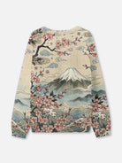 Japanese Cherry Blossom Mountain Crew Neck Sweatshirt Eleven Oasis
