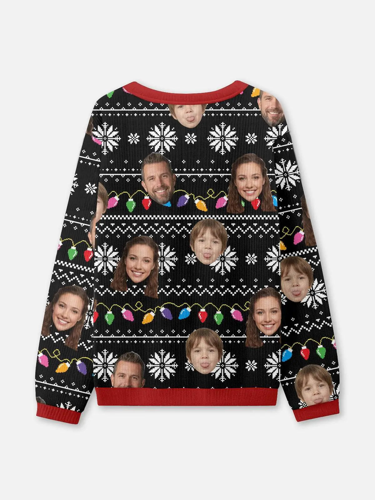 Customizable Face Christmas Lights Ugly Christmas Sweater ElevenOasis