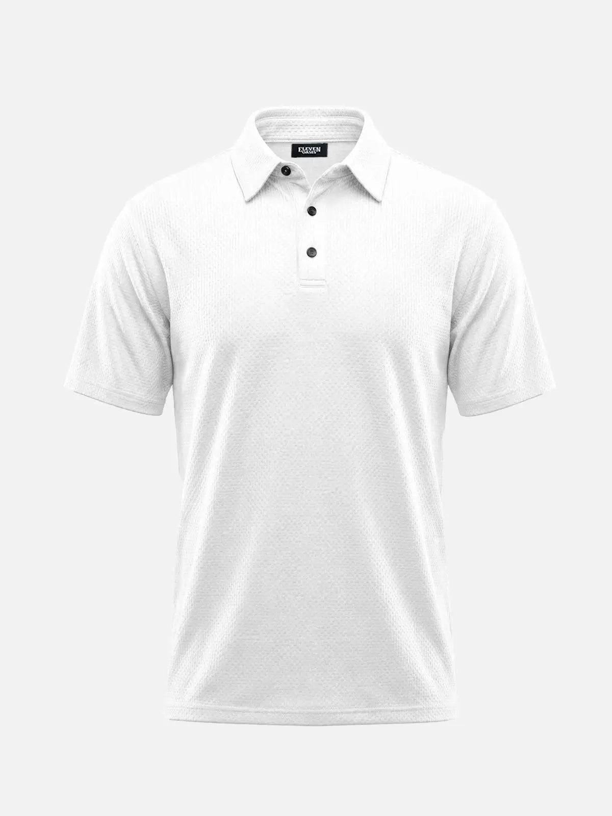 Men's Textured Knit Short Sleeve Polo Shirt ElevenOasis