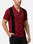 Men's Contrast Side Panel Short Sleeve Knit Shirt Eleven Oasis