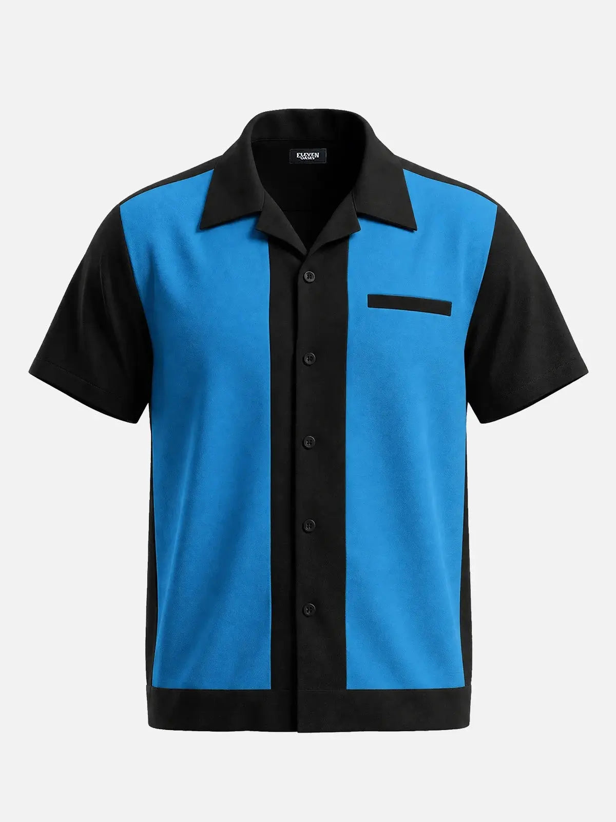 Men's Framed Panel Bowling Short Sleeve Shirt Eleven Oasis