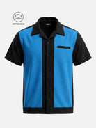 Men's Cotton Framed Panel Bowling Short Sleeve Shirt Eleven Oasis