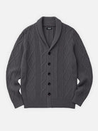 Men's Cable Knit Shawl Collar Slim Fit Cardigan Eleven Oasis
