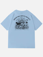 Where Wild Meets Instinct Graphic Cotton T-Shirt Eleven Oasis