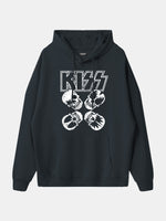 KISS Logo Band Faces Graphic Hoodie Eleven Oasis