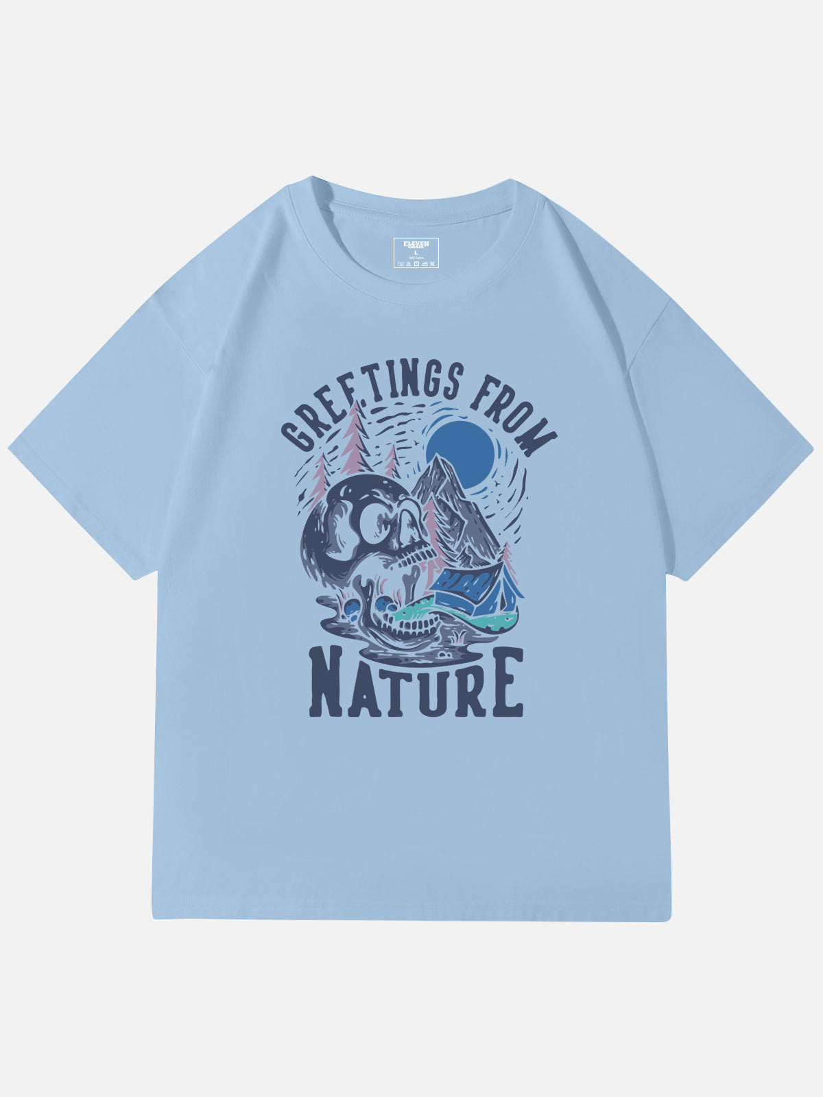 Greetings From Nature Skull Graphic Cotton T-Shirt Eleven Oasis
